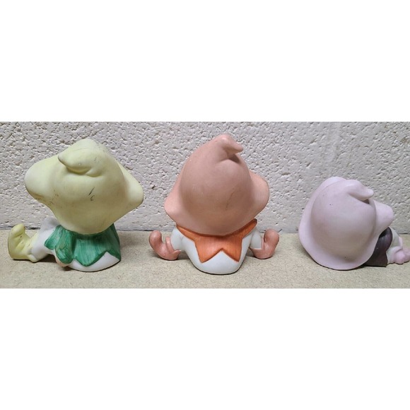 Set of 3 Homco Pixie Porcelain Ceramic FIGURINES Figures Numbered #5213 - Picture 3 of 5
